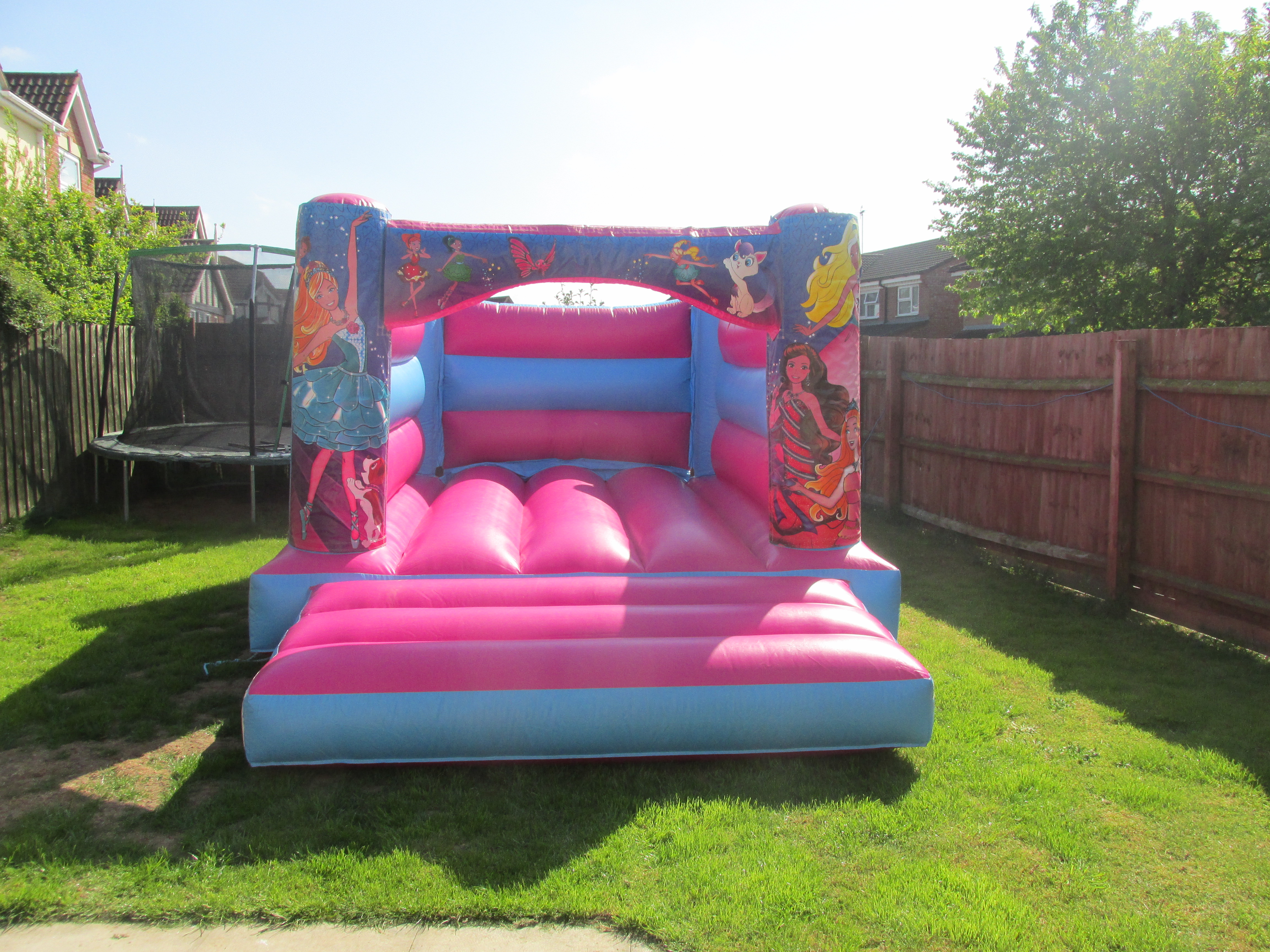 Pretty Pink Barbie Themed Bouncy Castle Hire In Peterborough, Bourne and Spalding