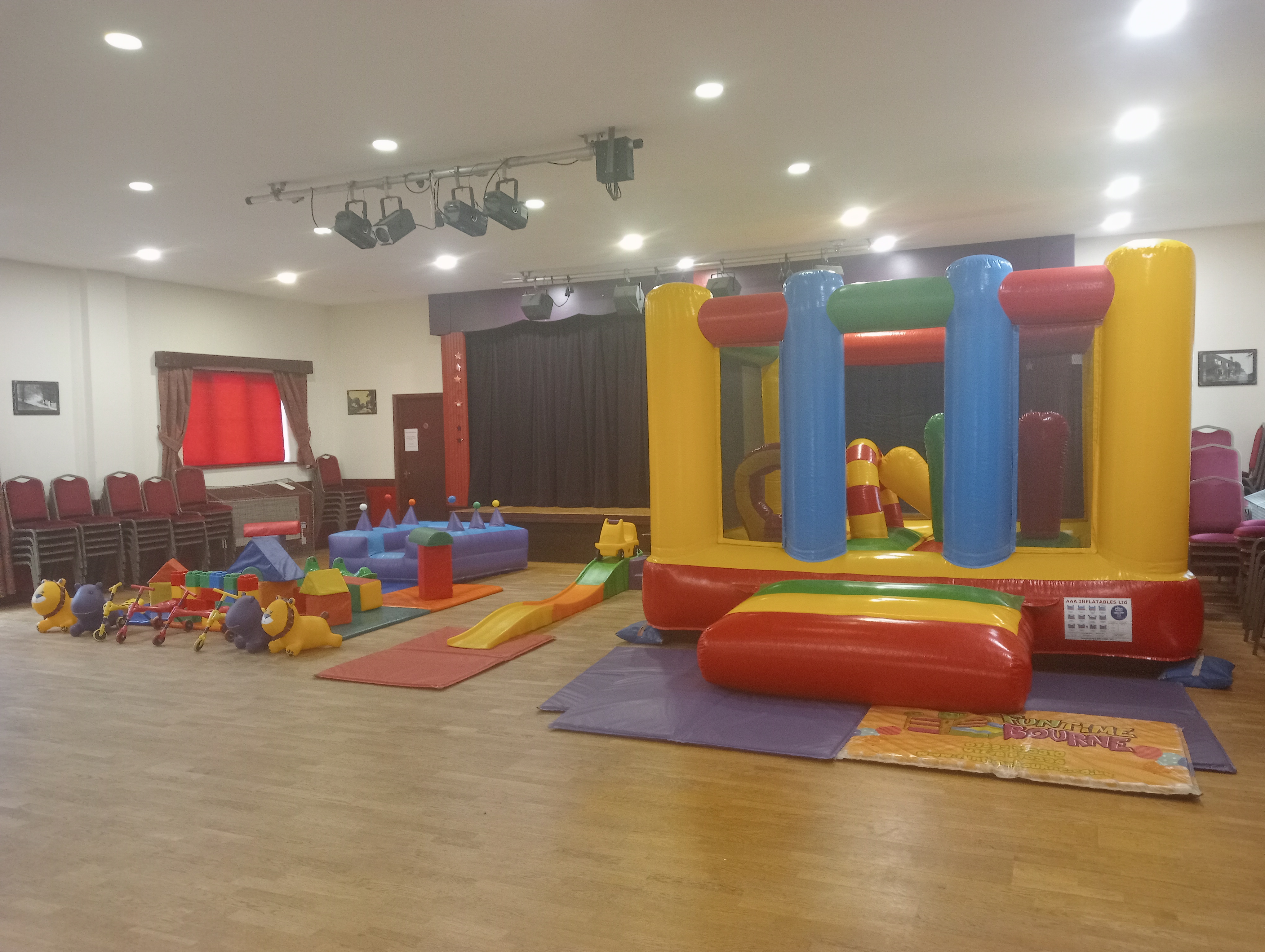 Soft play party with tots activity bouncy castle in Edenham Village Hall
