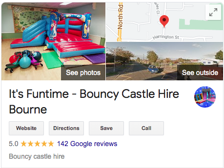 It's Funtime Bourne Bouncy Castle have hundreds of 5 star Google reviews.