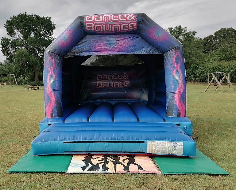 Dance and bounce disco bouncy castle at Edenham School, Bourne