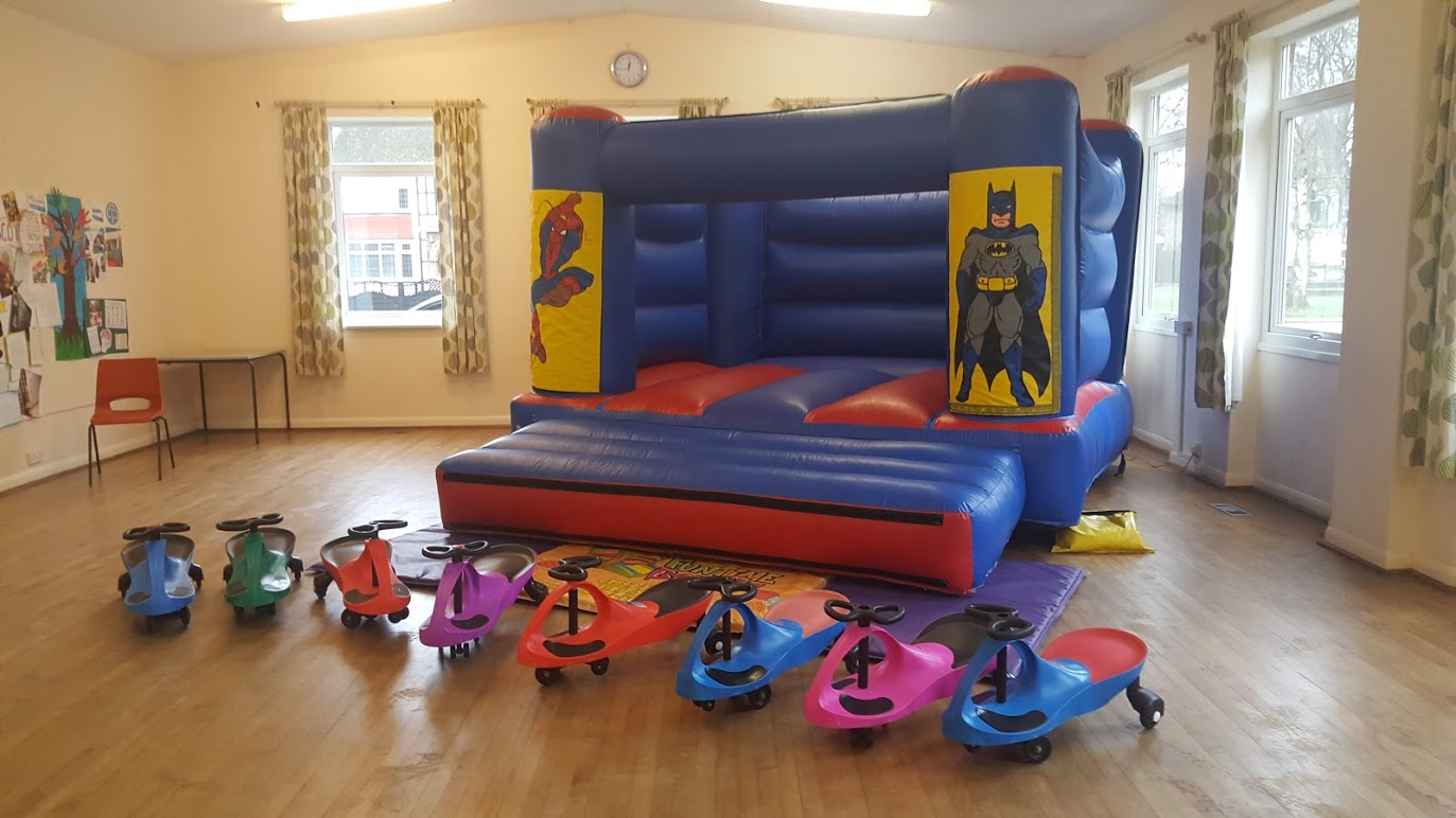 Toddler bouncy castle in Pinchbeck Church Hall near Spalding