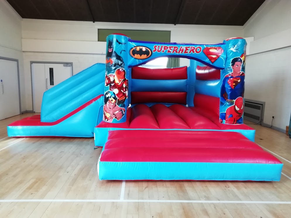 Superheroes bouncy castle at Lawrence Park Hall Thurlby