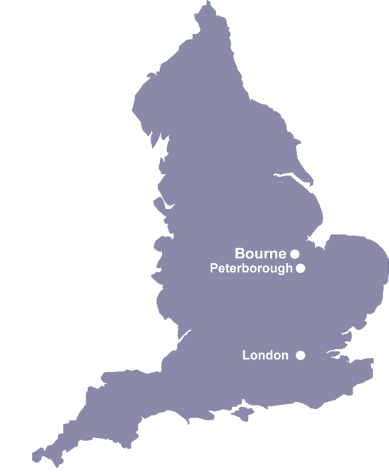 UK map of Bourne